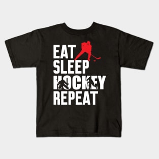 Eat Sleep Hockey Repeat Kids T-Shirt